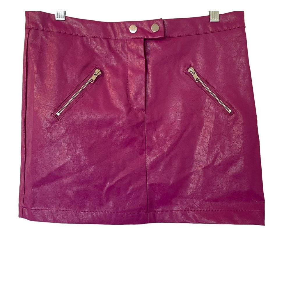 Shinestar Faux Leather Mini Skirt Women's Size Large Purple